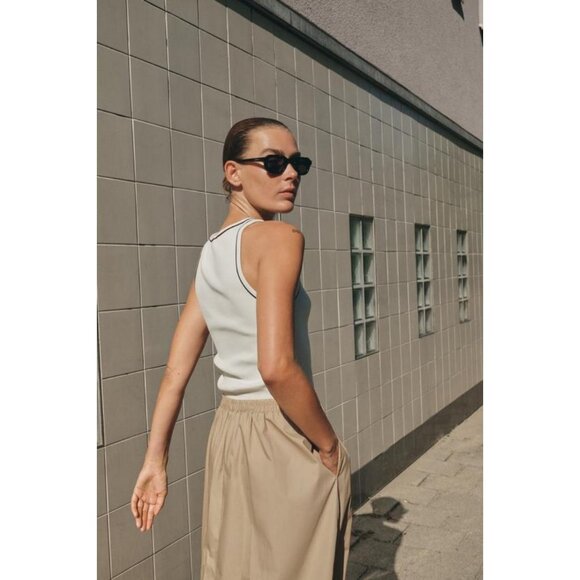 ZARA CONTRAST POPLIN MIDI DRESS - Picture 4 of 7